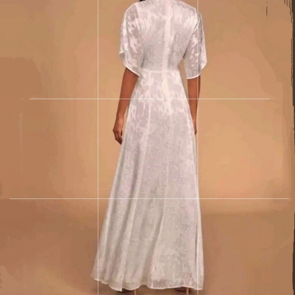 🏷️Hutch X Anthropology Luciana White Jacquard Twist Knot Maxi Dress Size 8 - Picture 4 of 13